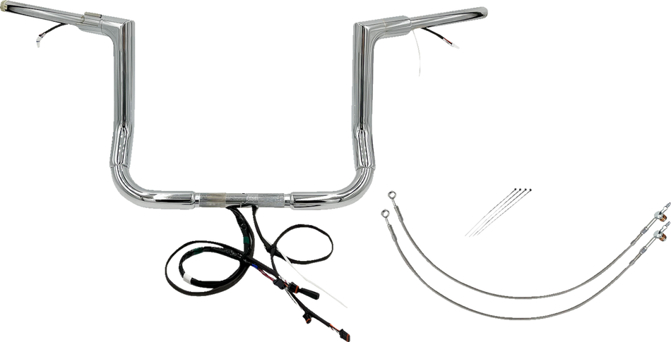 FAT BAGGERS INC. Handlebar Kit - Flat Top - 12" - Chrome 601212