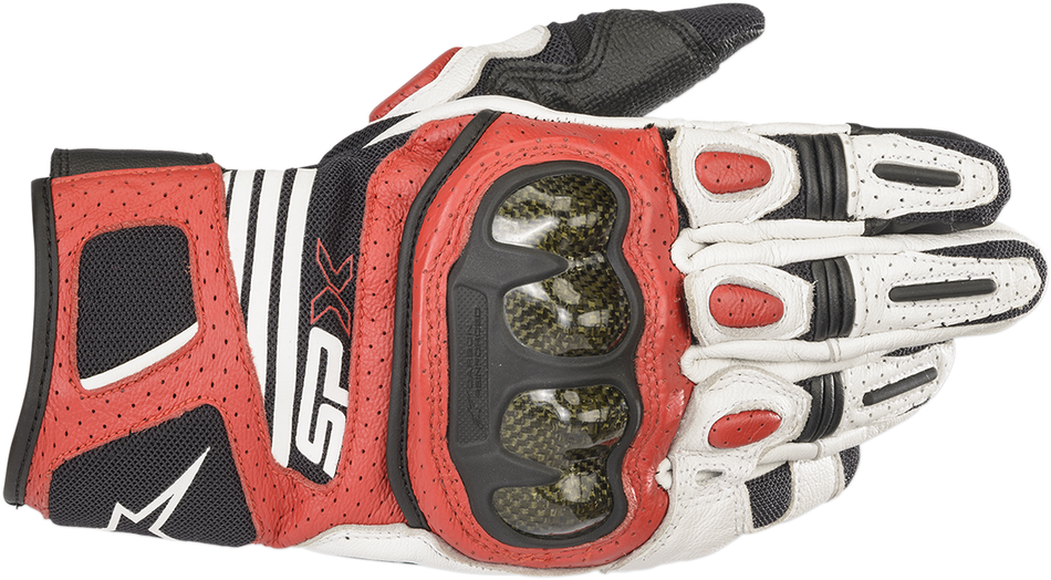 ALPINESTARS SPX AC V2 Gloves - White/Black/Bright Red - 3XL 3567319-2030-3X