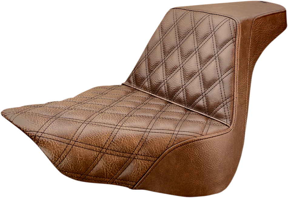 SADDLEMEN Step-Up Seat - Front Lattice Stitch - Brown 818-27-172BR