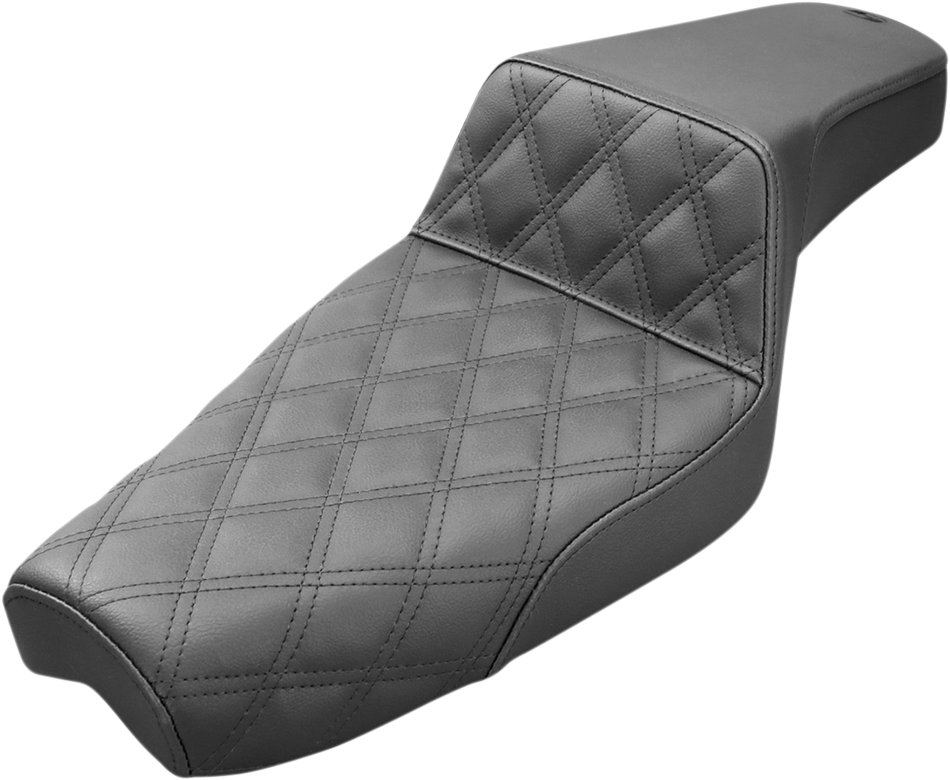 SADDLEMEN Step-Up Seat - Front Lattice Stitch - Black - XL 807-03-172