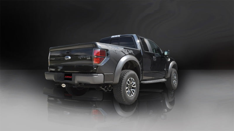 Corsa 11-14 Ford F-150 Raptor 6.2L V8 145in Wheelbase Black Xtreme Cat-Back Exhaust 14760BLK