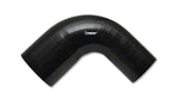 Vibrant 4 Ply Reinforced Silicone 90 degree Transition Elbow - 2.5in I.D. x 2.75in I.D. (BLACK) 2781
