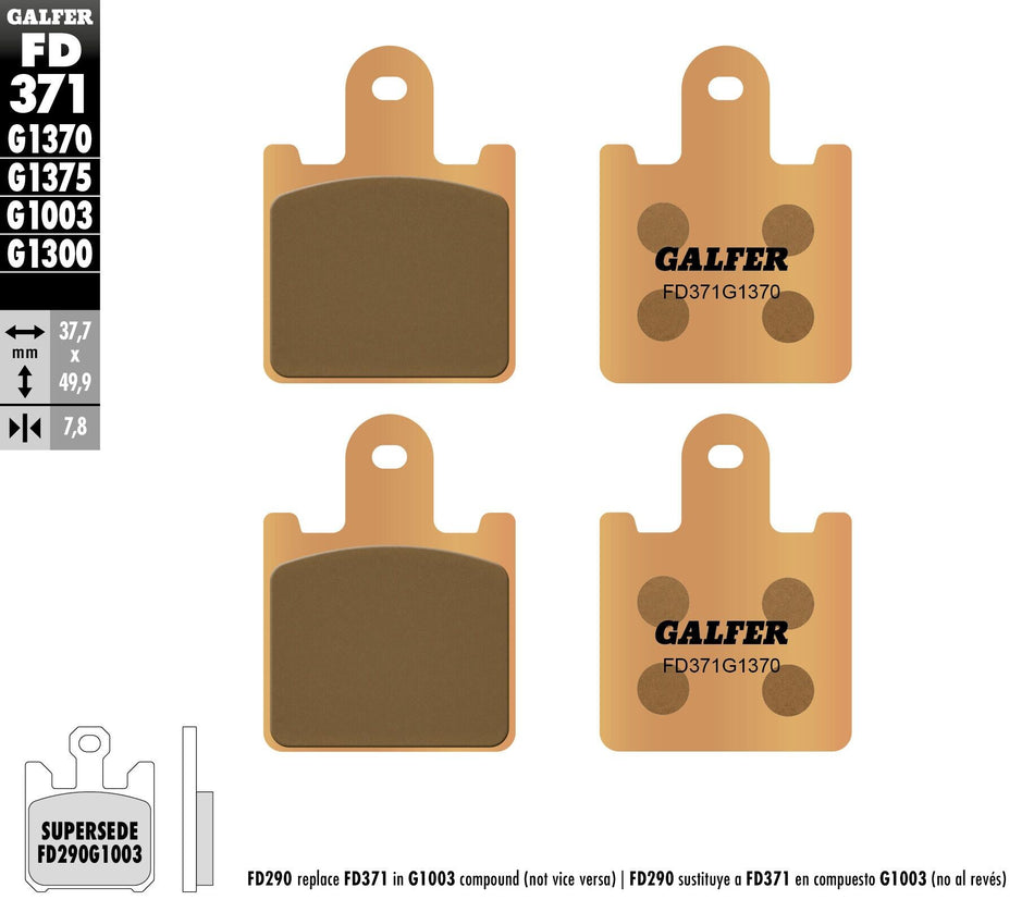 GALFER Brake Pads Sintered Fd371g1370 FD371G1370