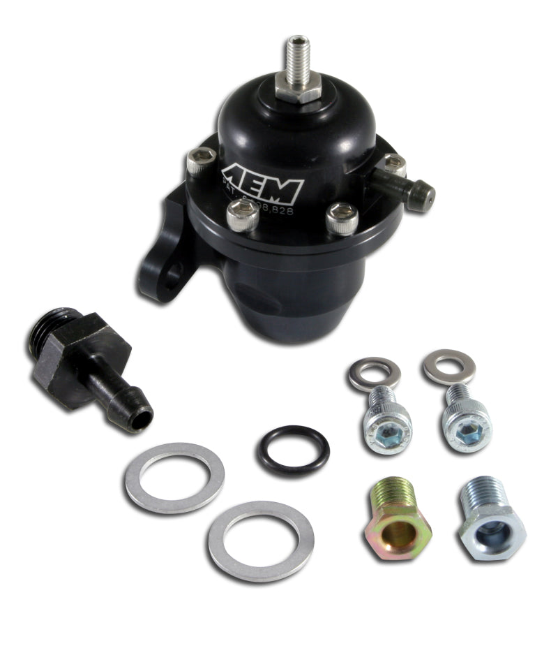 AEM 98-99 Acura CL / 00-05 S2000 / 98-02 Accord / 96-00 Civic Black Adjustable Fuel Pressure Regulat 25-301BK