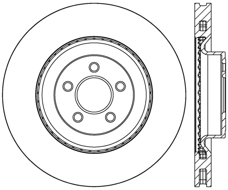 StopTech 2015 Ford Mustang GT w/ Brembo Brakes Right Front Slotted Brake Rotor 126.61116SR