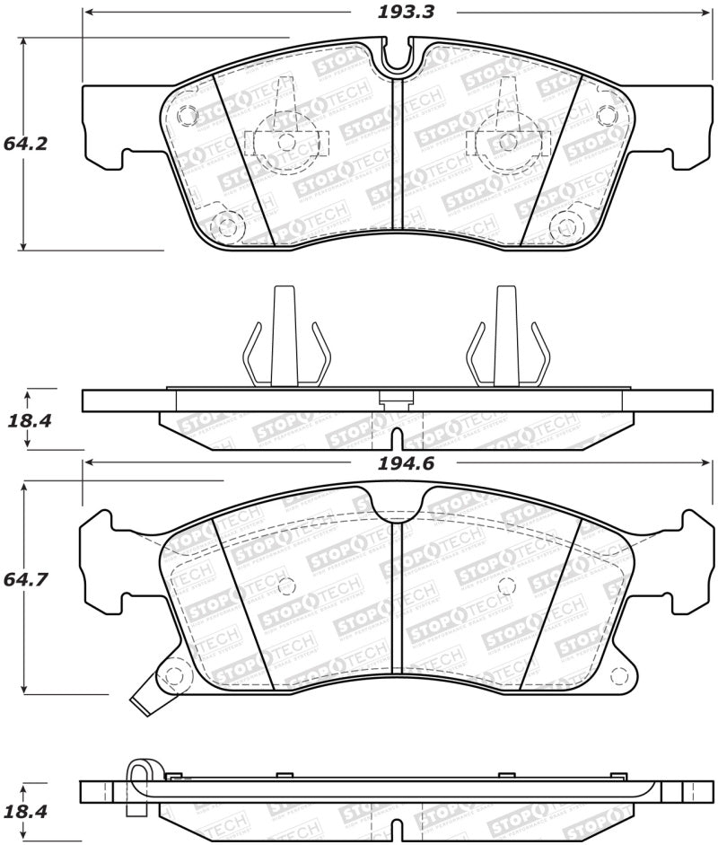 StopTech Performance 11-12 Dodge Durango Front Brake Pads 309.1455