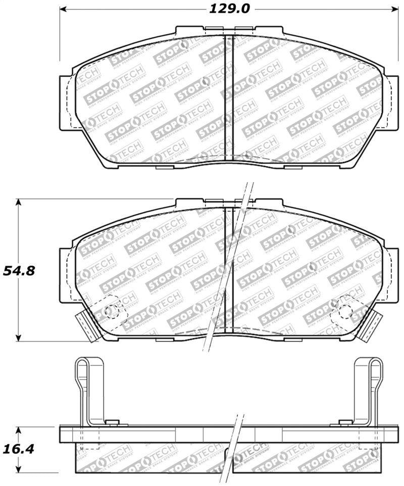 StopTech Performance 93-95 Honda Civic Coupe / 94-95 Civic Hatchback/Sedan Front Brake Pads 309.0617