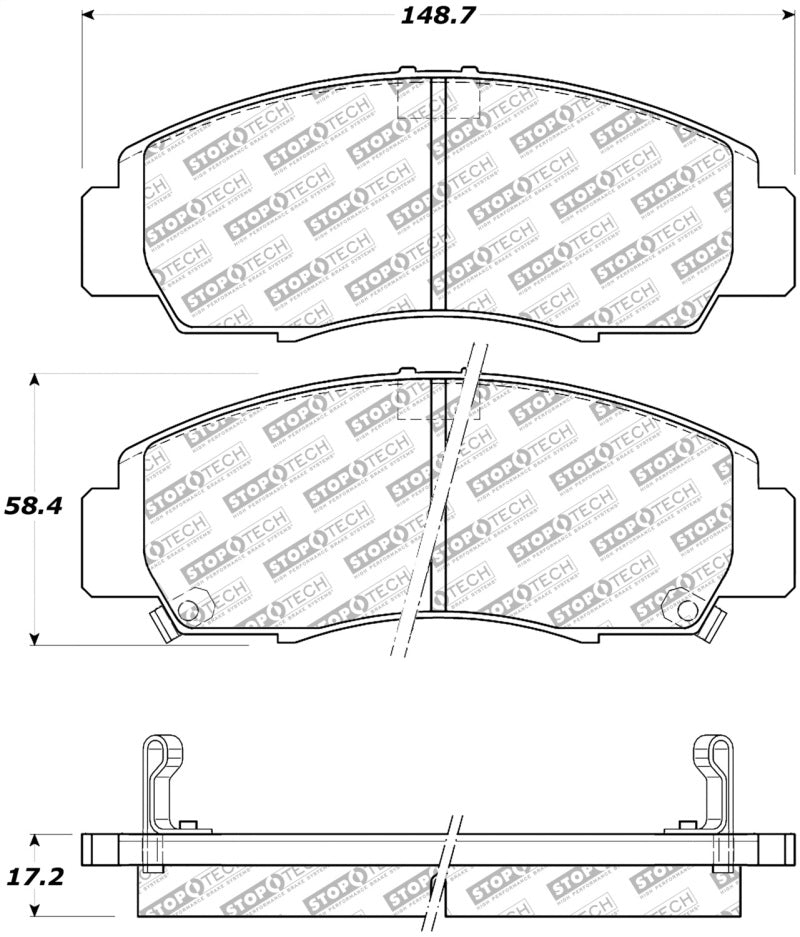 StopTech Street Select Brake Pads - Front/Rear 305.0787