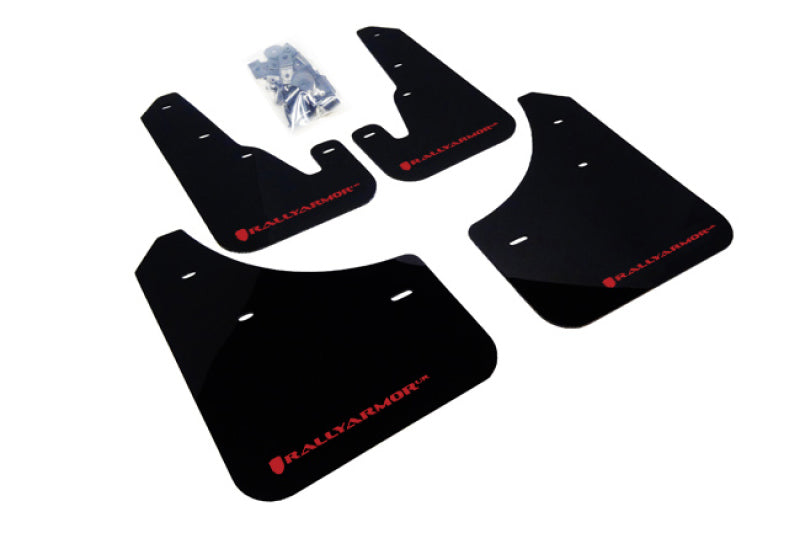 Rally Armor 2004-2009 Mazda3/Speed 3 UR Black Mud Flap w/ Red Logo MF9-UR-BLK/RD