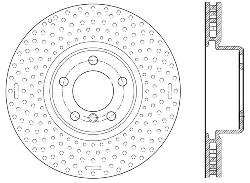 StopTech BMW 12-15 335i / 2014 428i / 2015 235i/228i Front Left Slotted & Drilled Sport Brake Rotor 127.34140L