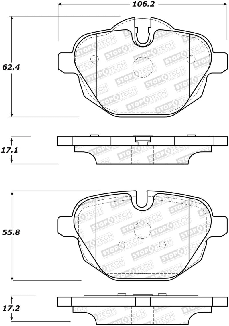 StopTech Street Brake Pads - Rear 308.1473