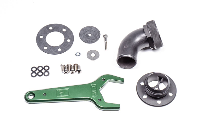 Radium Remote Mount Fill Neck - 24AN Elbow - 1.5in Barb 20-0547