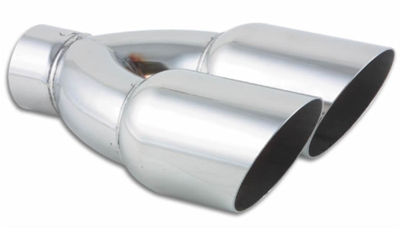 Vibrant Dual 3.5in Round SS Exhaust Tip (Single Wall Angle Cut) 1333
