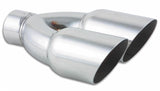 Vibrant Dual 3.5in Round SS Exhaust Tip (Single Wall Angle Cut) 1333