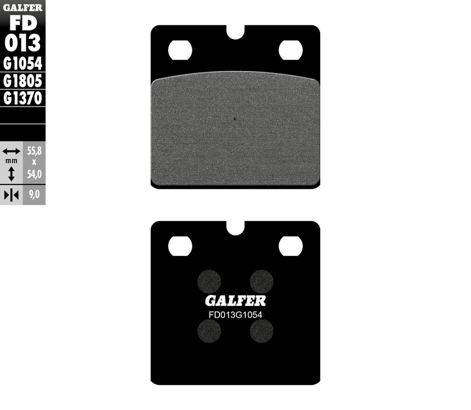 GALFER Brake Pads Semi Metallic Fd013g1054 FD013G1054