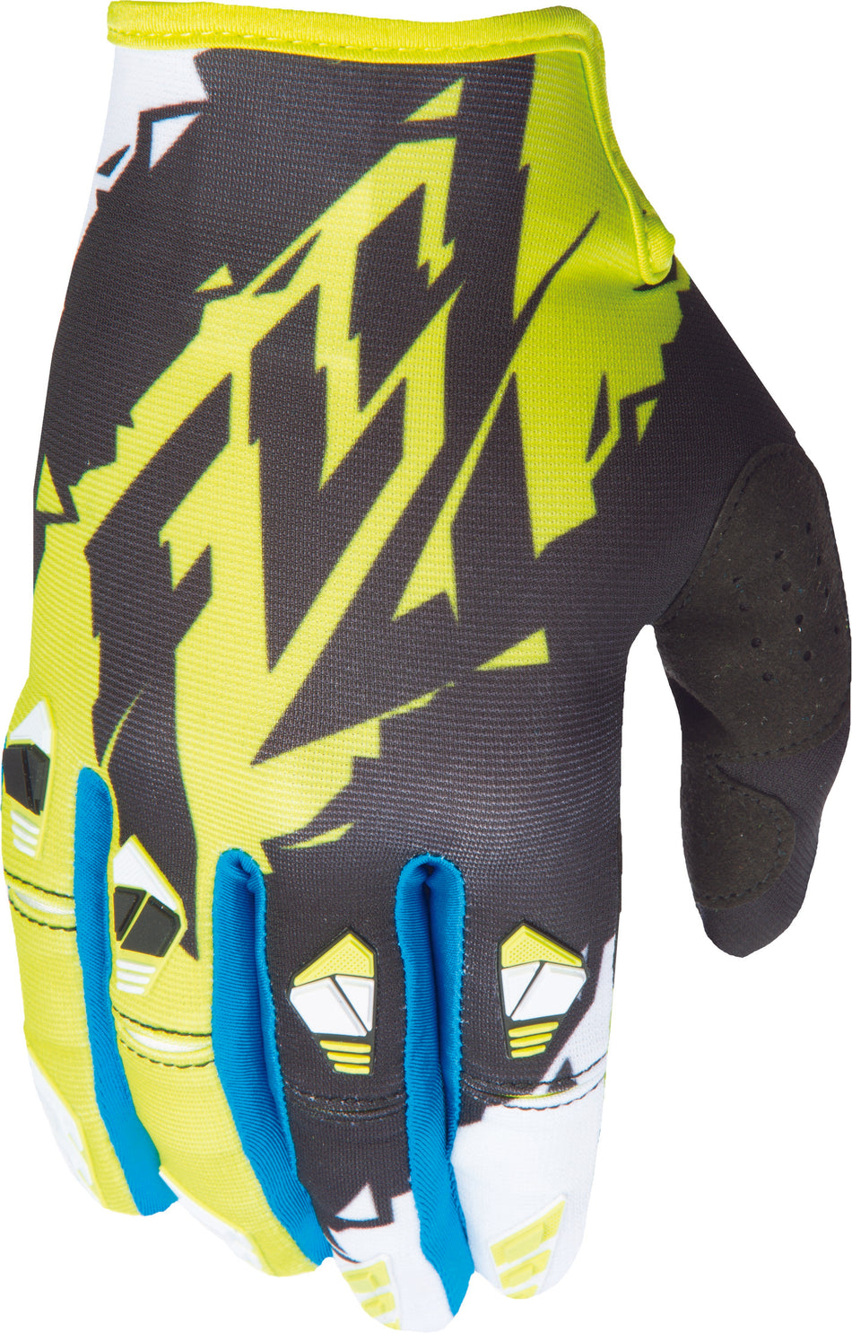 FLY RACING Youth Kinetic Glove Black /Hi-Vis Sz 1 Y3xs 370-41901