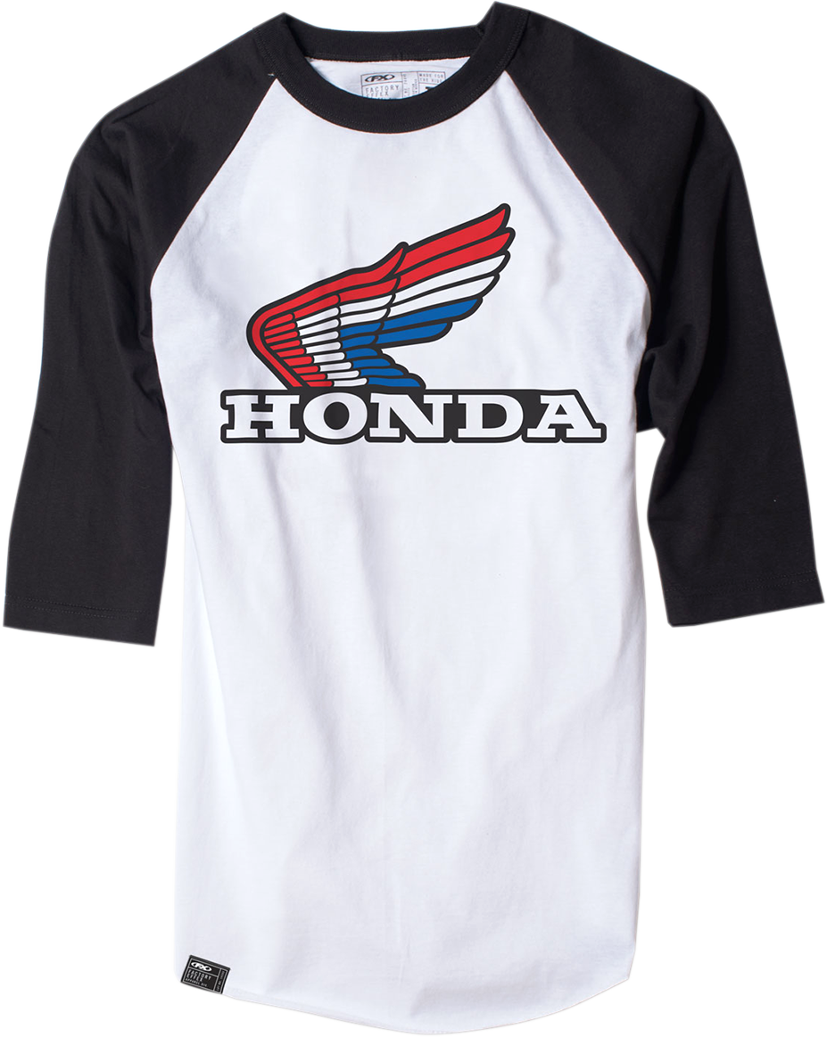 FACTORY EFFEX Vintage Honda Baseball T-Shirt - White/Black - 2XL 17-87338