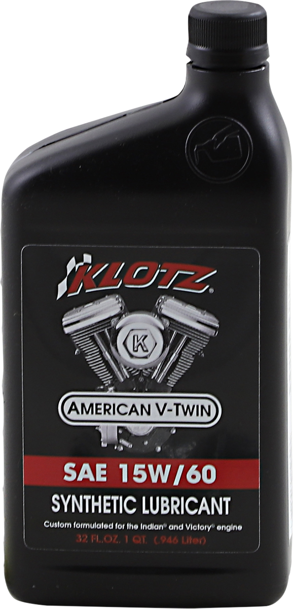 KLOTZ OIL V-Twin Synthetic Oil - 15W-60 - 1 U.S. quart KV-1560