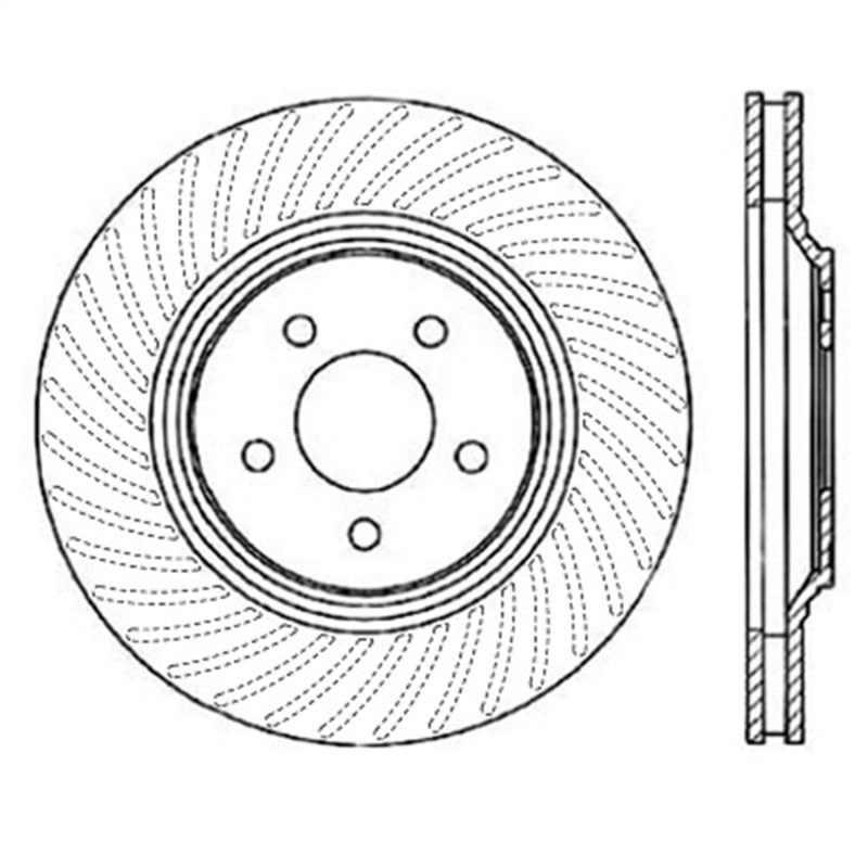 StopTech Power Slot 94-04 Ford Mustang Front Left Slotted Rotor 126.61044SL