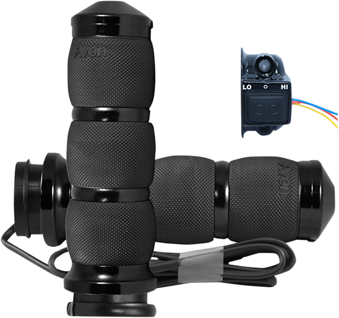 AVON GRIPS Grips - Heated - Air Cushion - TBW - Black AIR-90-AN-FL-HT