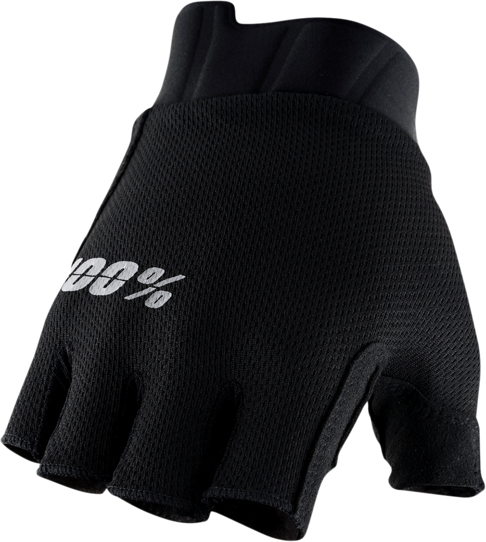 100% Exceeda Short Finger Gloves - Black - Medium 10024-00001