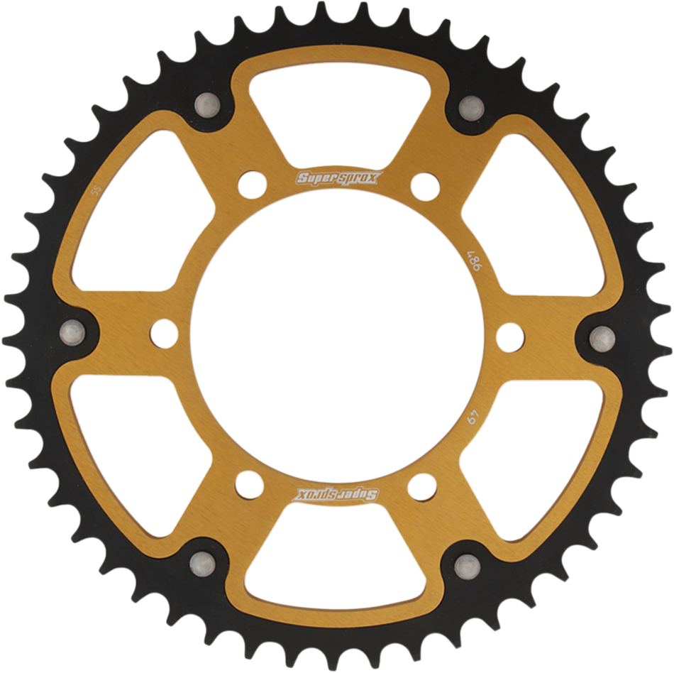 SUPERSPROX Stealth Rear Sprocket - 49 Tooth - Gold - Kawasaki/Yamaha/Suzuki RST-486-49-GLD