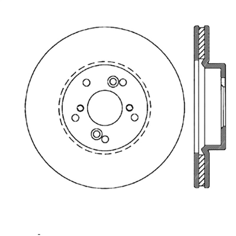 StopTech Power Slot Slotted 99-08 Acura TL (STD Caliper) / 01-03 CL / 04-09 TSX Front Left Rotor 126.40046SL