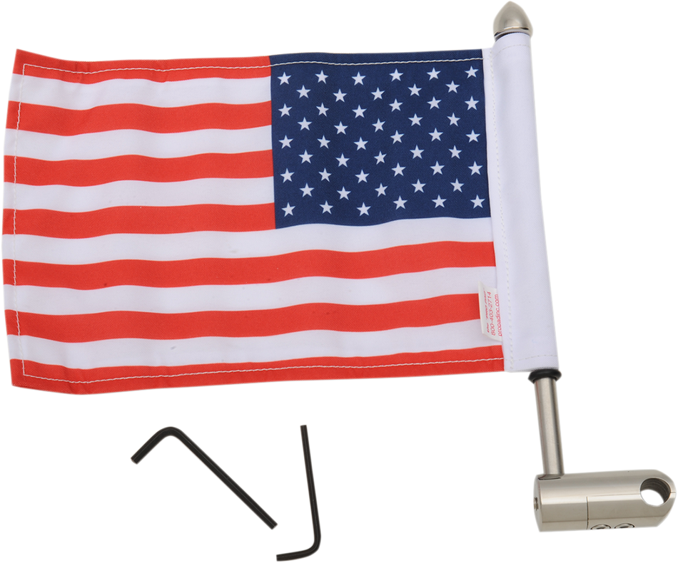 PRO PAD Luggage Rack Flag Mount - 1/2" Round - With 6" X 9" Flag RFM-RDHB12