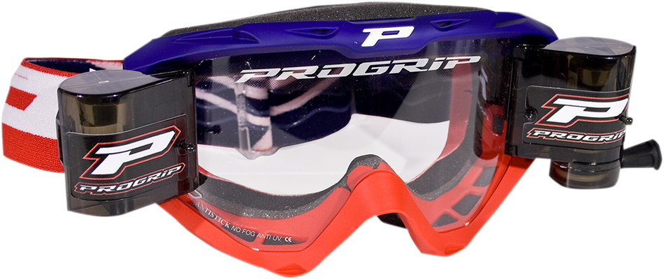 PRO GRIP 3450 Riot Roll Off Goggles - Blue/Red PZ3450ROBLRO