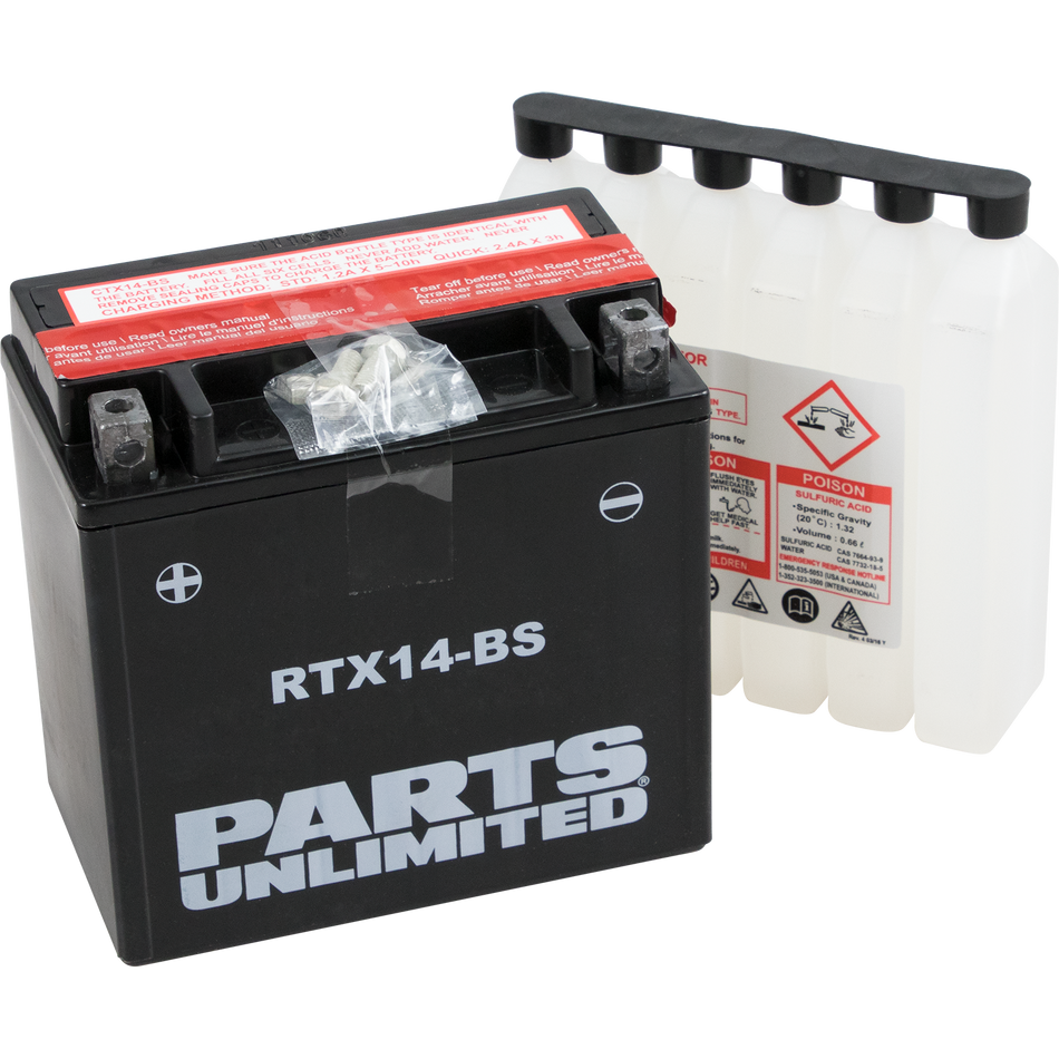 Parts Unlimited Agm Battery - Rtx14-Bs .69 L Ctx14-Bs