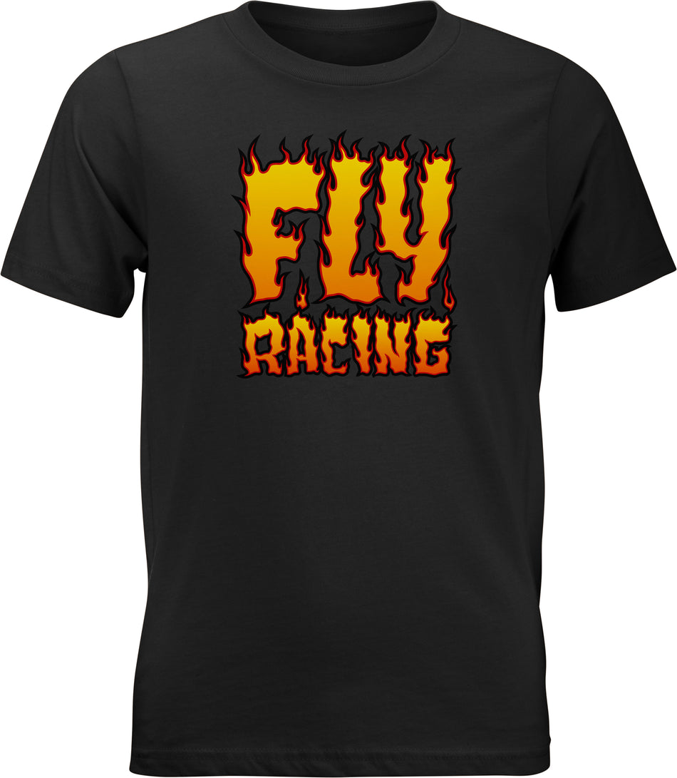 FLY RACING Youth Fly Fire Tee Black Yl 352-0653YL