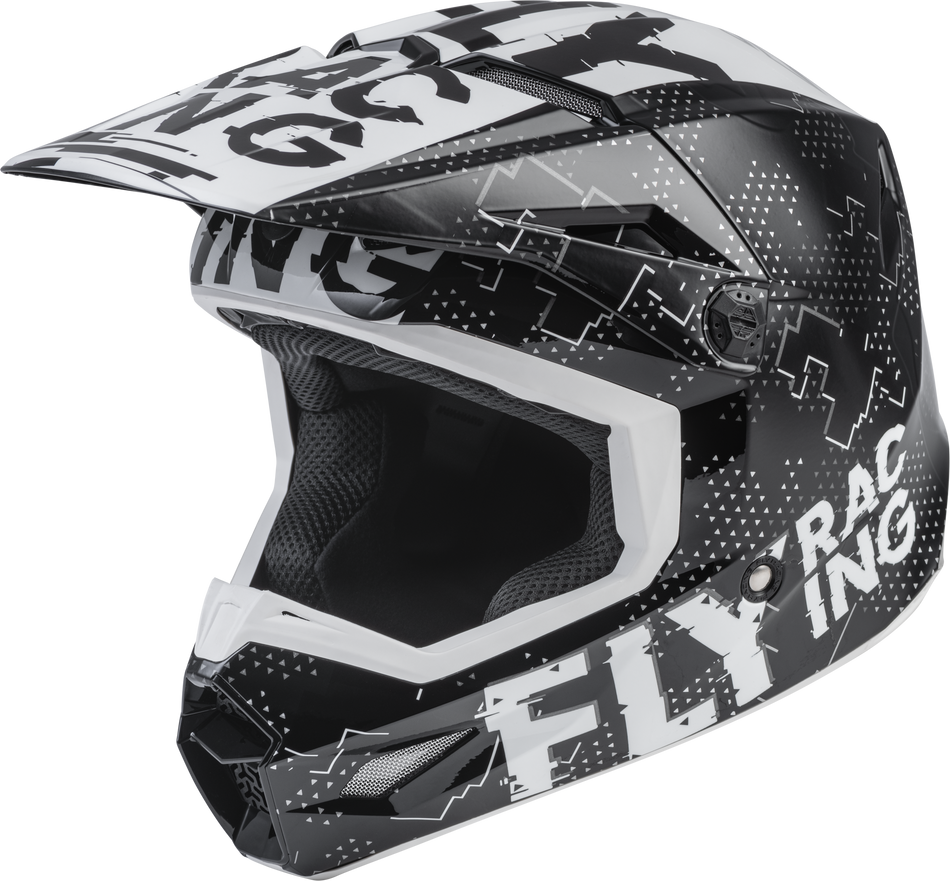 FLY RACING Youth Kinetic Scan Helmet Black/White Ym F73-3491YM