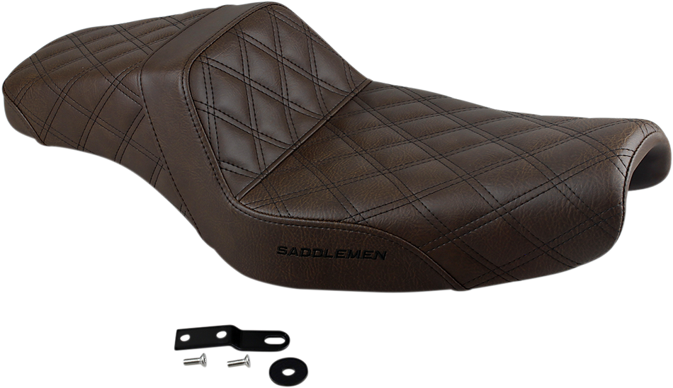 SADDLEMEN Asiento elevador - Costura de celosía completa - Marrón - XL 807-11-175BR