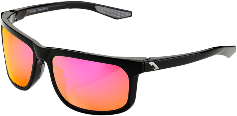 100% Hakan Sonnenbrille - Schwarz - Lila verspiegelt 61036-001-72