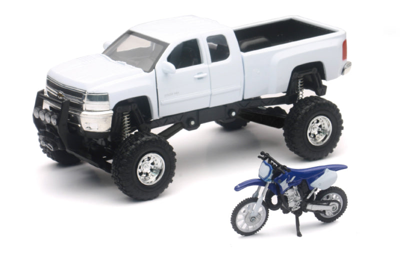 New Ray Toys Chevolet Silverado with Yamaha Dirt Bike/ Scale - 1:32 SS-54416