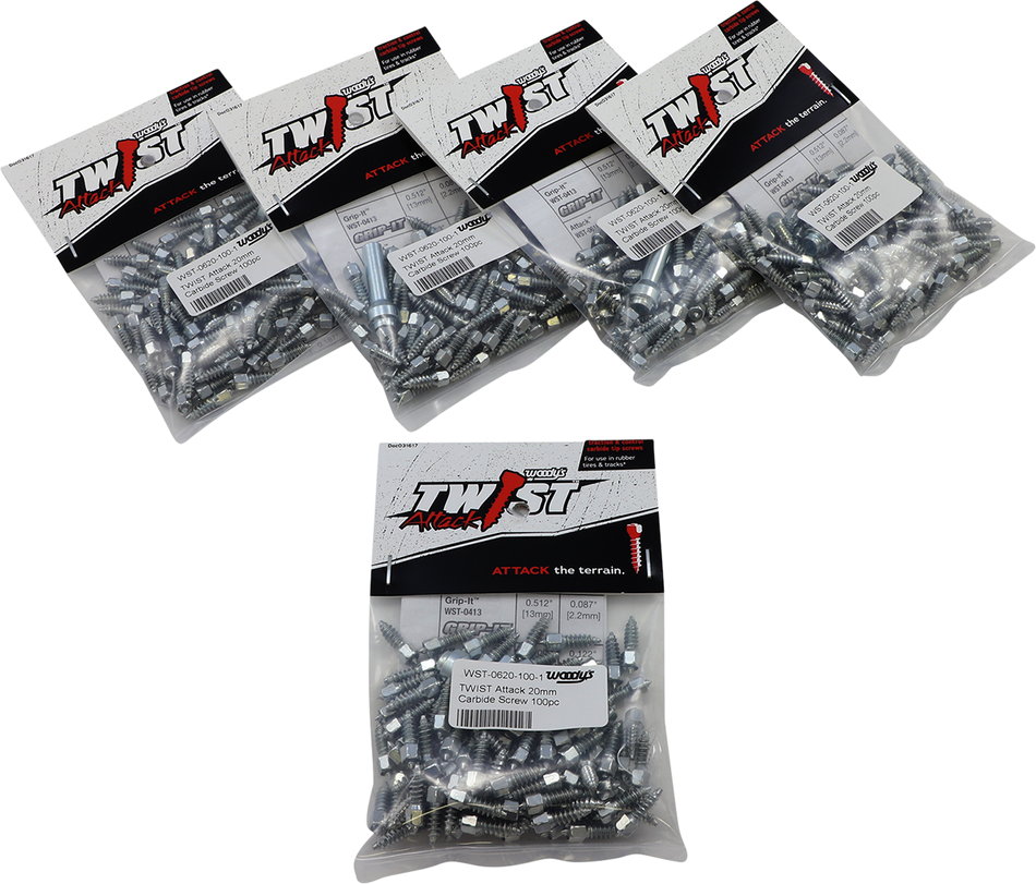 WOODY'S Twist Tire Screws - 20 mm - 500 Pack WST-0620-500