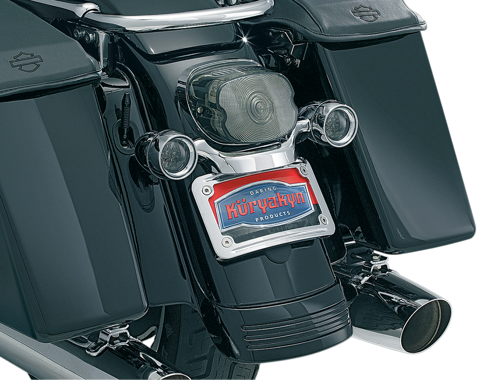 KURYAKYN Curved License Plate Mount - Chrome 3163