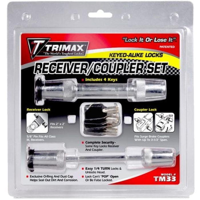 Trimax 5/8 Receiver Lock & 3-1/2 Span Coupler Lock 348029