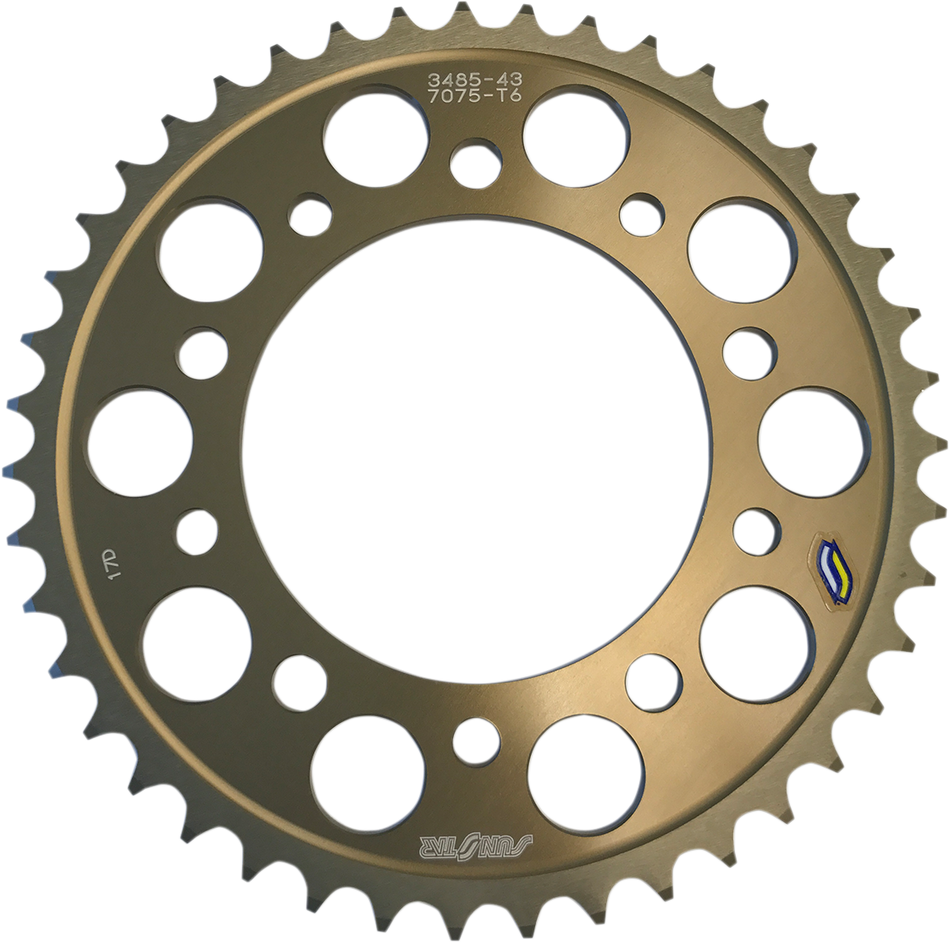 SUNSTAR SPROCKETS Rear Sprocket - 43 Tooth - Yamaha - Gold 5-348543