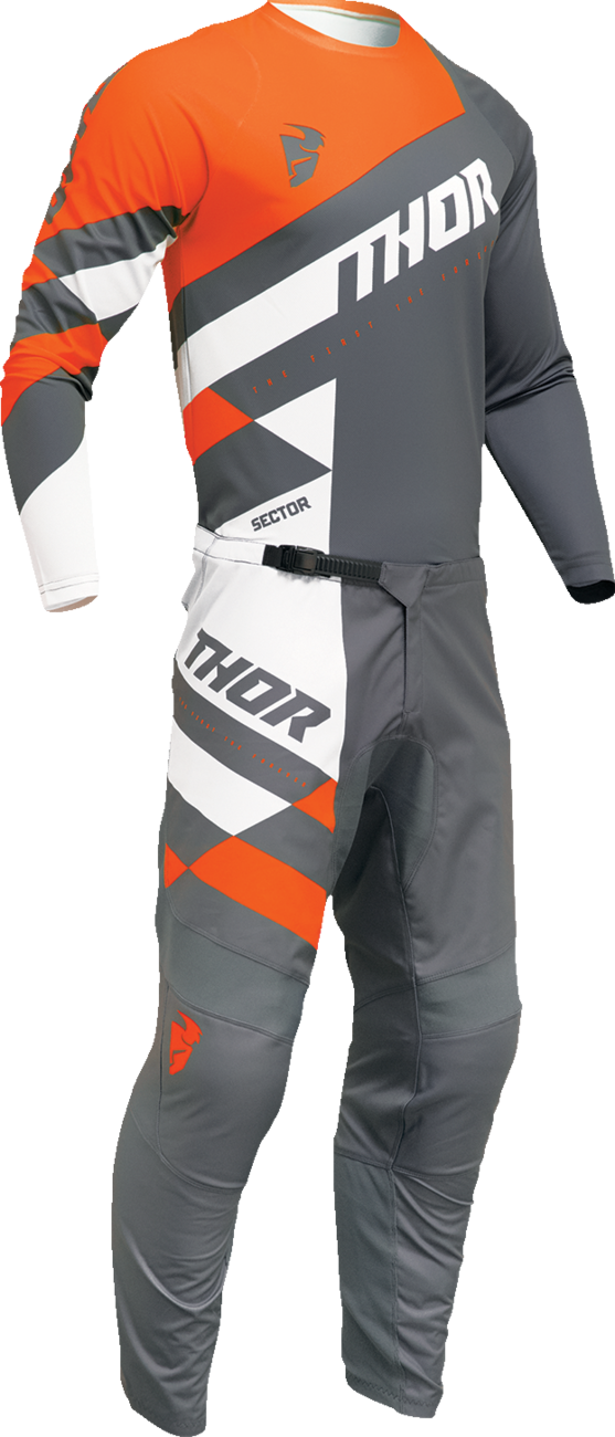 THOR Youth Sector Checker Jersey - Charcoal/Orange - Medium 2912-2415