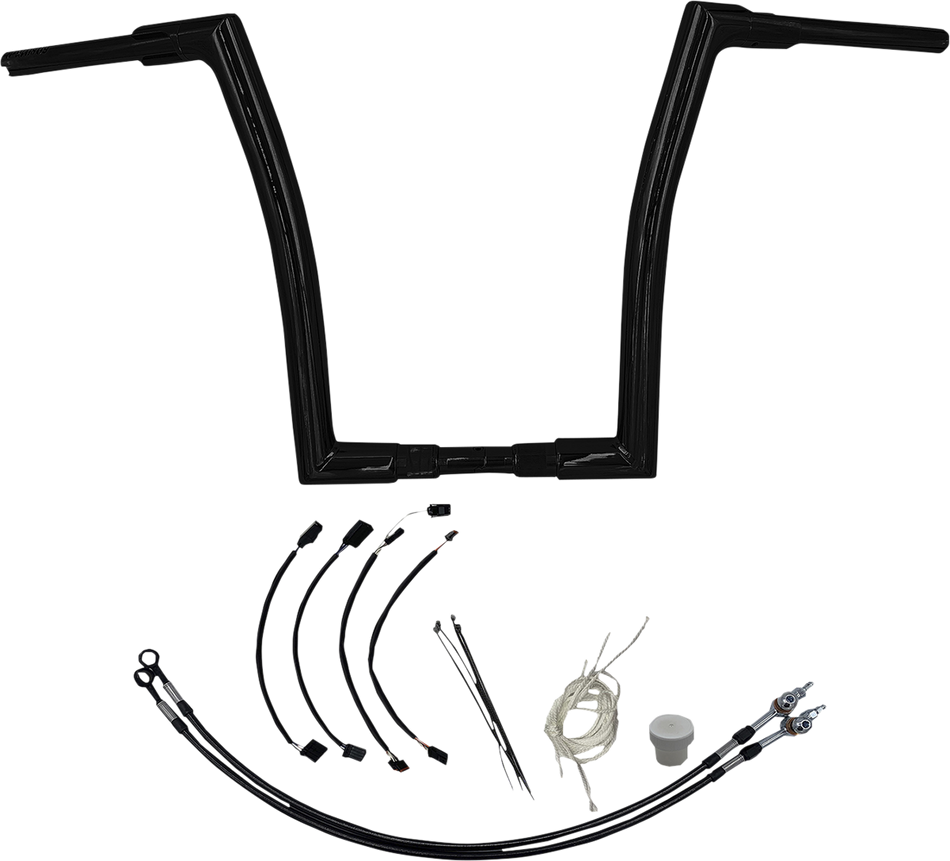 FAT BAGGERS INC. Handlebar Kit - Flat Top - 16" - Black 609616-B