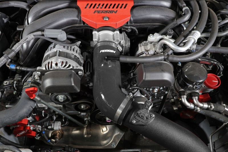 Perrin 22-23 Subaru BRZ/Toyota GR86 Silicone Inlet Hose (3in. ID / SS Wire) - Black PSP-INT-432BK