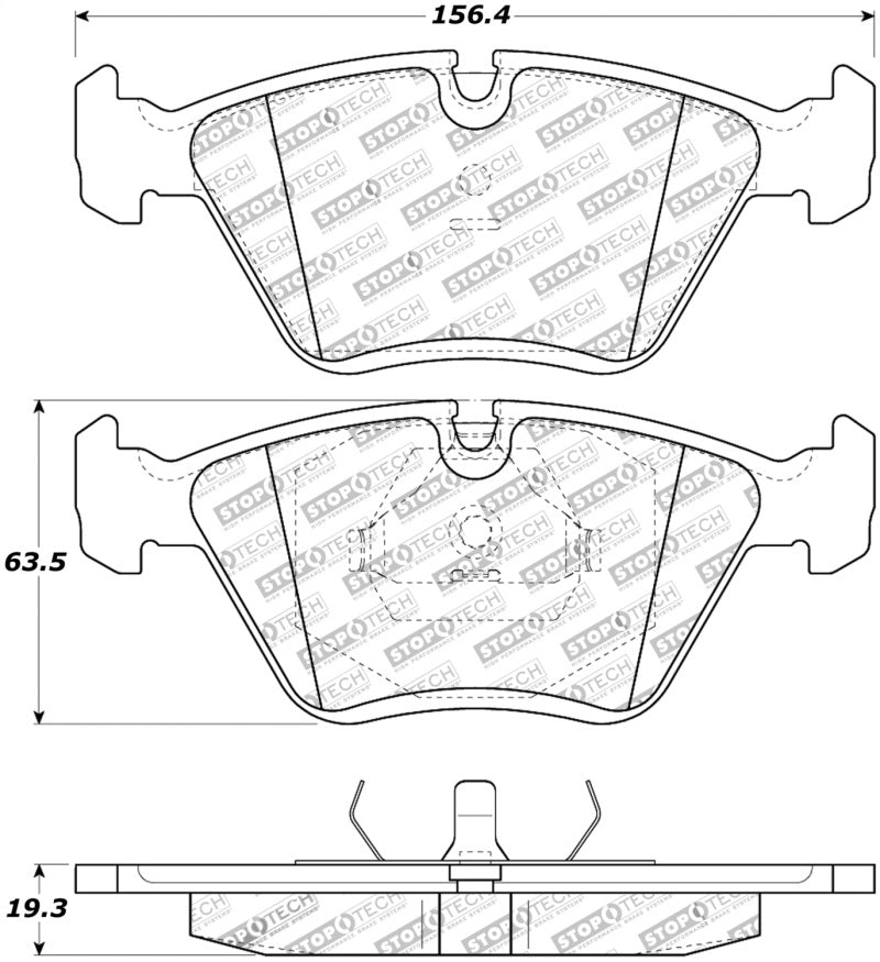 StopTech 95-99 BMW M3 / 01-07 M3 E46 / 89-93 M5 / 98-02 Z3 M series Front Brake Pads 308.0394