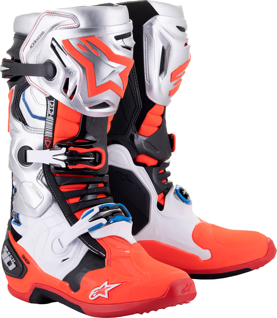 ALPINESTARS Limited Edition Vision Tech 10 Boots - Black/White/Silver/Red - US 8 2010020-1283-8