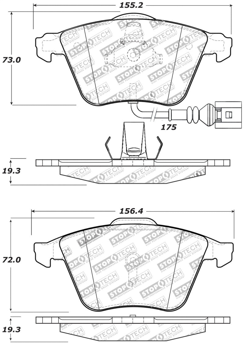 StopTech Performance 08-13 Audi TT Quattro / 12 VW Golf R Front Brake Pads 309.1111