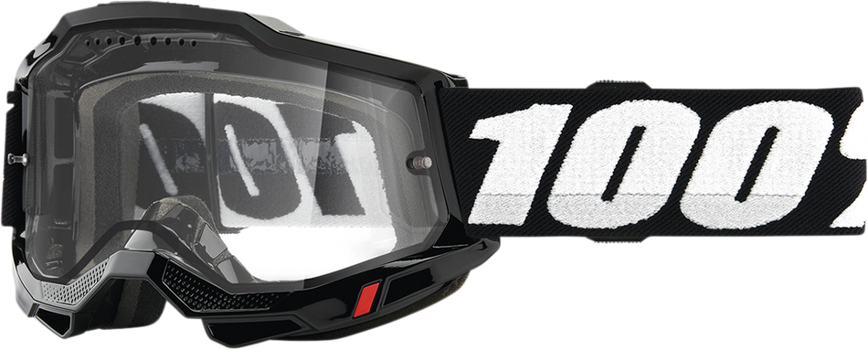 100% Accuri 2 Enduro MTB Goggles - Black - Clear 50016-00001