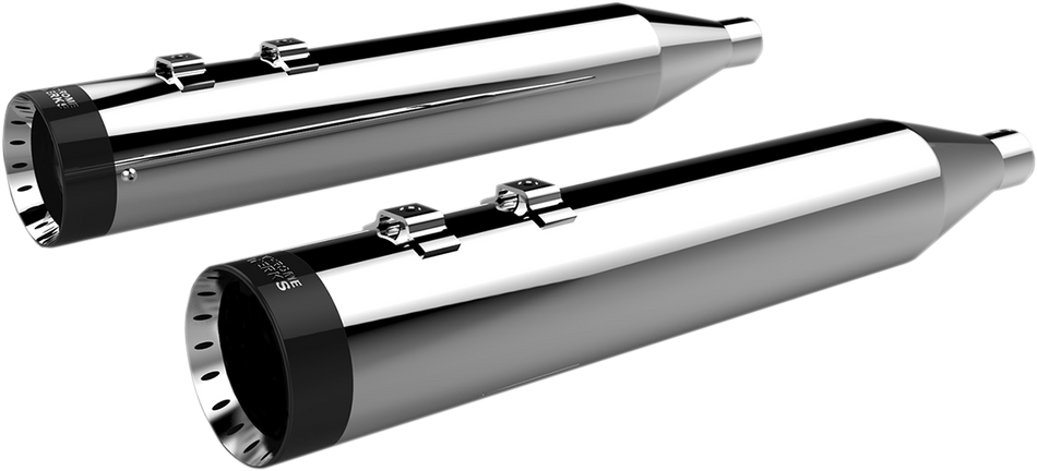 KHROME WERKS Mufflers - Chrome with Turbine Tip  Glide/Road King   202795