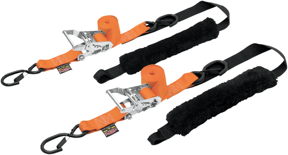 POWERTYE MFG. Deluxe Ratchet Tie-Downs - 1-1/2" x 6-1/2' - Orange 30692-S