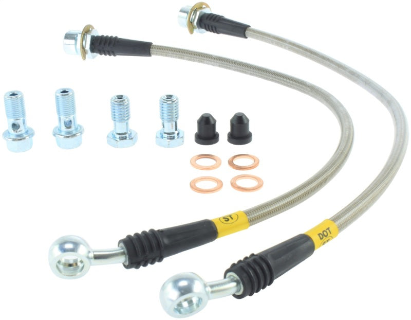 StopTech 94-02 Ford Mustang (Exc Cobra) / 03-04 Mustang Base & GT Stainless Steel Front Brake Lines 950.61001