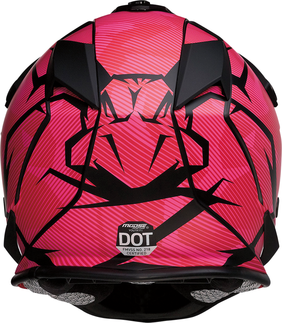 MOOSE RACING Youth F.I. Helmet - Agroid Camo - MIPS® - Pink/Red - Medium 0111-1527